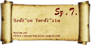 Szűcs Terézia névjegykártya