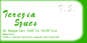 terezia szucs business card